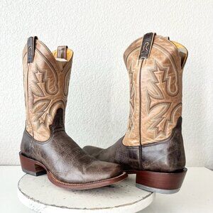 Rod Patrick Mens Cowboy Boots 13.5AAA Antique Mocha Bison Brown Western Blunt